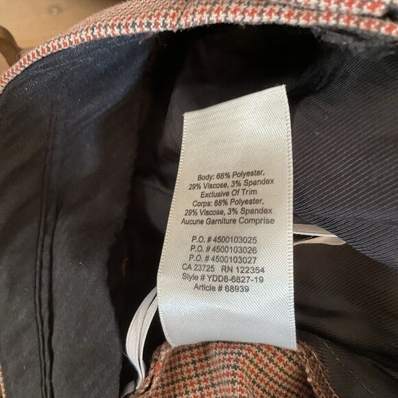 Aritzia Little Moon Women’s Rust Plaid Pants High Rise Pockets, Size 2 - Picture 10 of 10